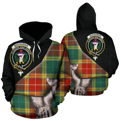 Printivon Buchanan Old Sett Tartan Clan Crest Hoodie Patronage