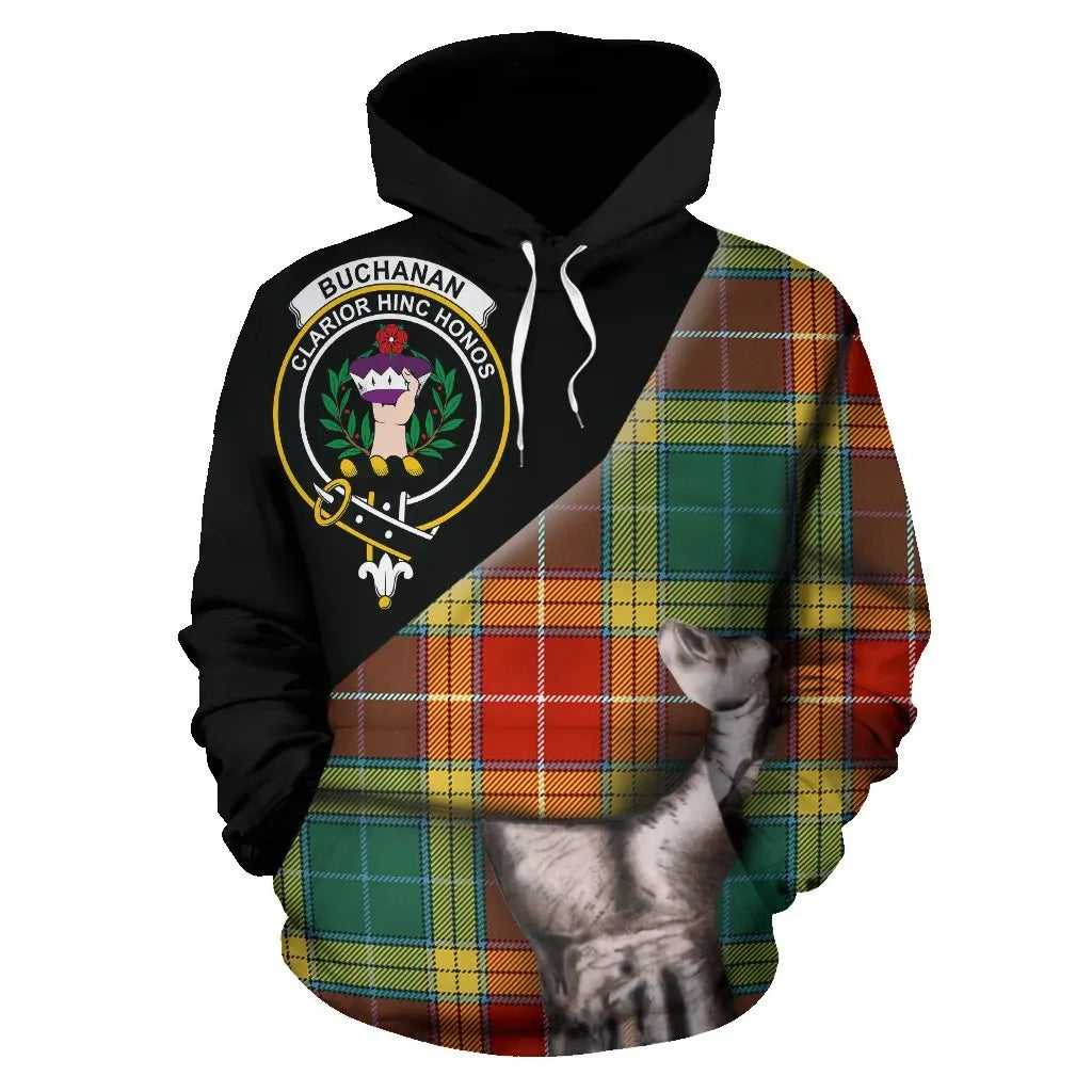 Printivon Buchanan Old Sett Tartan Clan Crest Hoodie Patronage