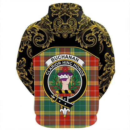 Printivon Buchanan Old Sett Tartan Clan Crest Zip Hoodie Empire I