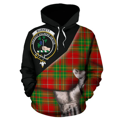 Printivon Burnett Ancient Tartan Clan Crest Hoodie Patronage