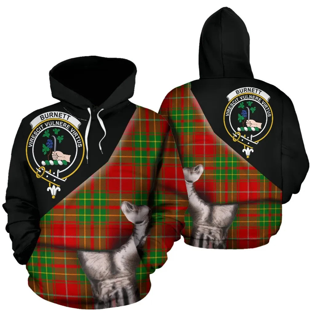 Printivon Burnett Ancient Tartan Clan Crest Hoodie Patronage
