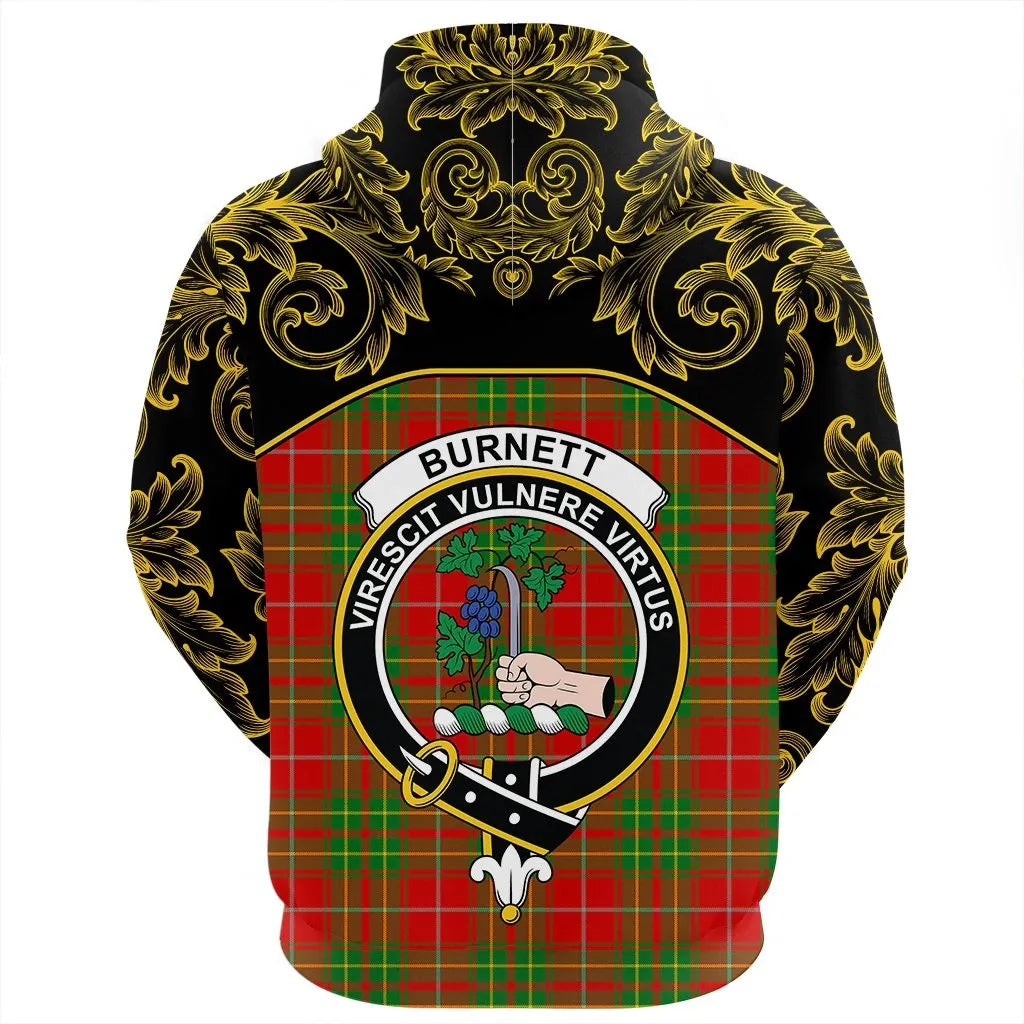 Printivon Burnett Ancient Tartan Clan Crest Zip Hoodie Empire I