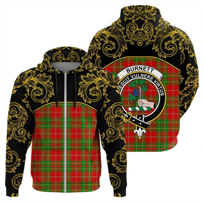 Printivon Burnett Ancient Tartan Clan Crest Zip Hoodie Empire I