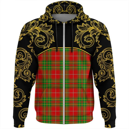 Printivon Burnett Ancient Tartan Clan Crest Zip Hoodie Empire I