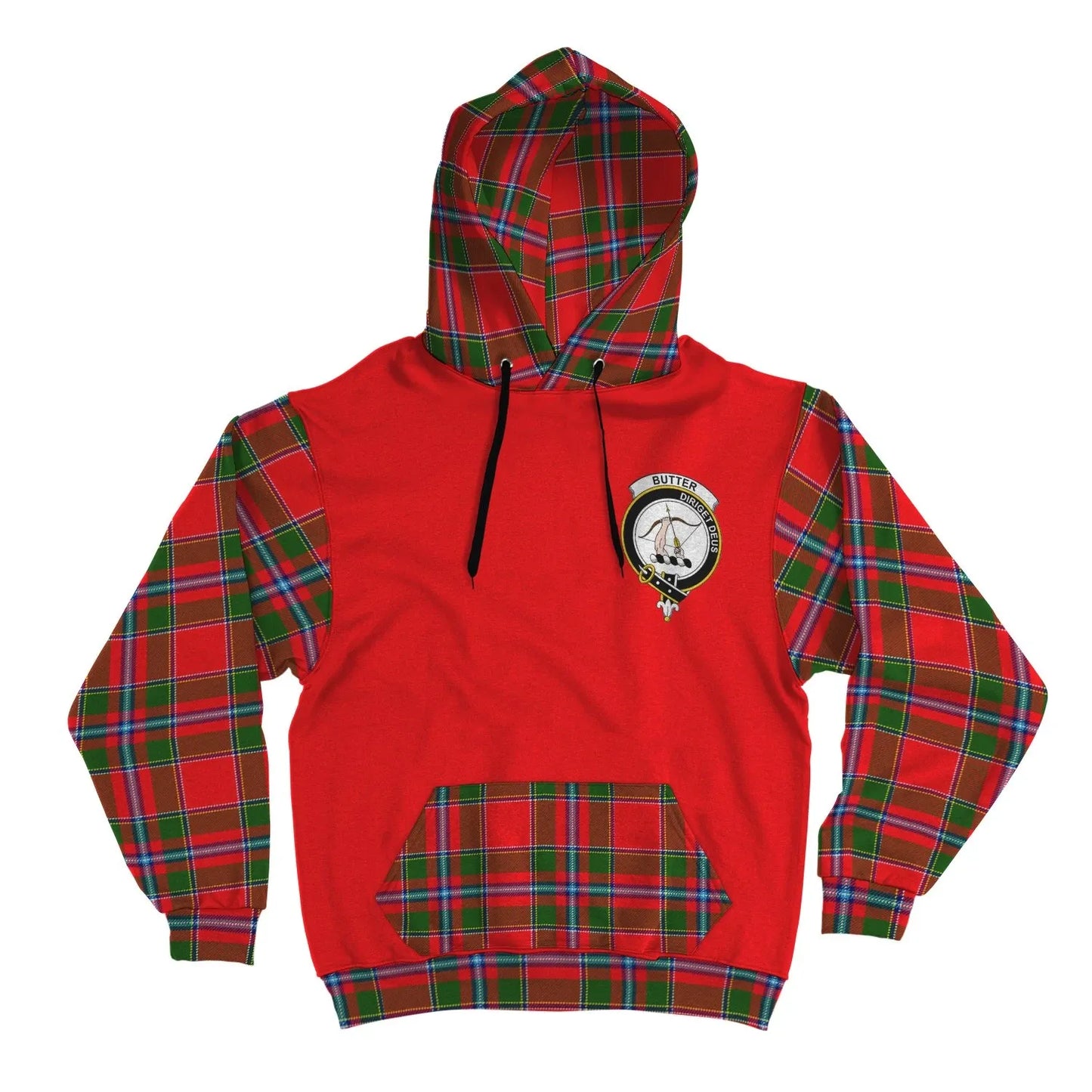 Printivon Butter Clans Tartan All Over Hoodie Sleeve Color