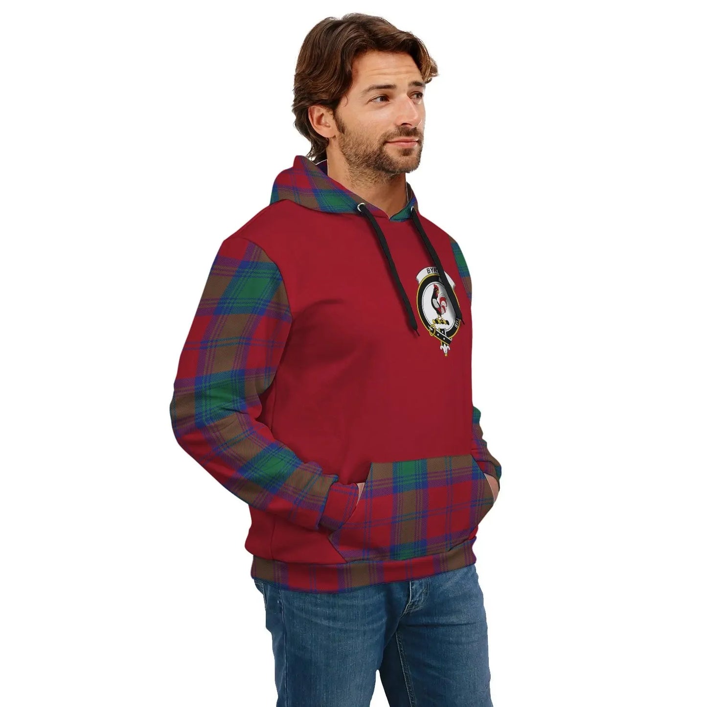 Printivon Byres Clans Tartan All Over Hoodie Sleeve Color