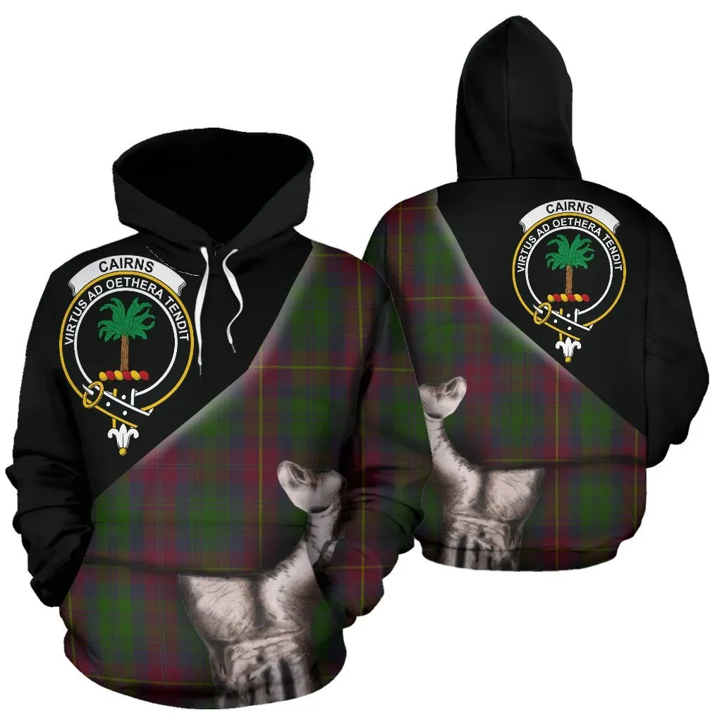 Printivon Cairns Tartan Clan Crest Hoodie Patronage