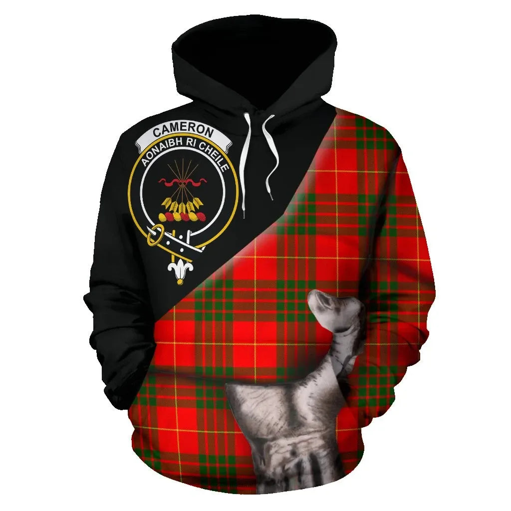 Printivon Cameron Modern Tartan Clan Crest Hoodie Patronage