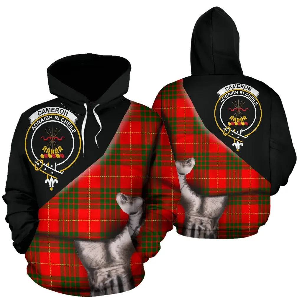 Printivon Cameron Modern Tartan Clan Crest Hoodie Patronage