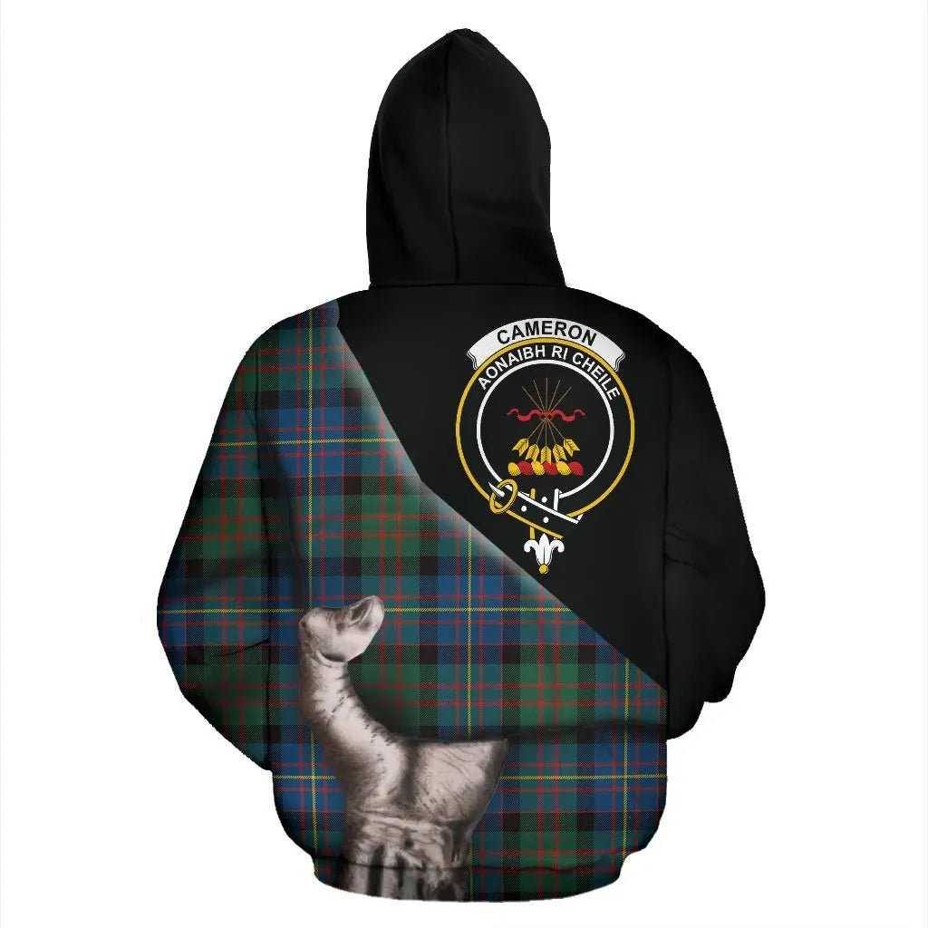 Printivon Cameron Of Erracht Ancient Tartan Clan Crest Hoodie Patronage