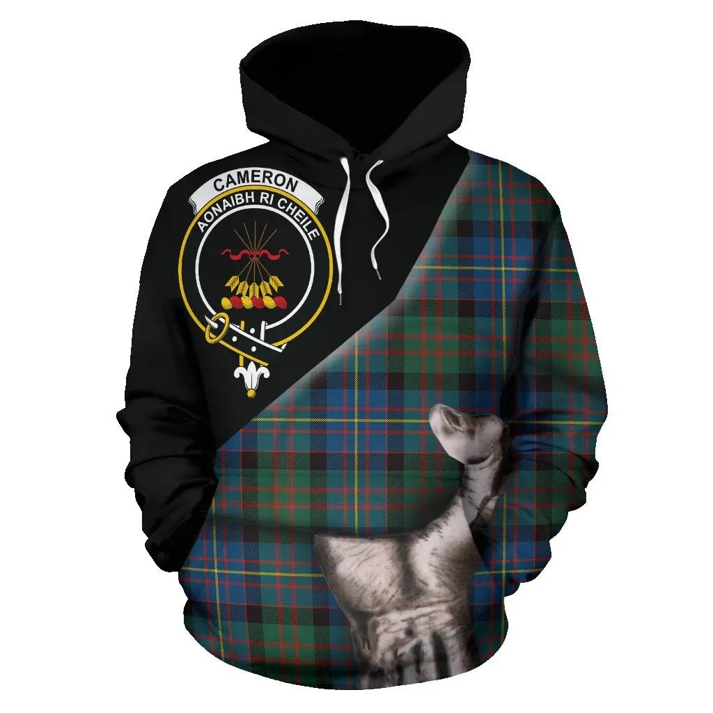 Printivon Cameron Of Erracht Ancient Tartan Clan Crest Hoodie Patronage