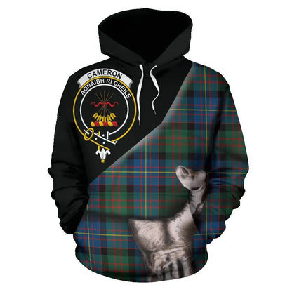 Printivon Cameron Of Erracht Ancient Tartan Clan Crest Hoodie Patronage