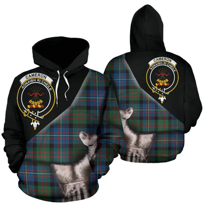 Printivon Cameron Of Erracht Ancient Tartan Clan Crest Hoodie Patronage