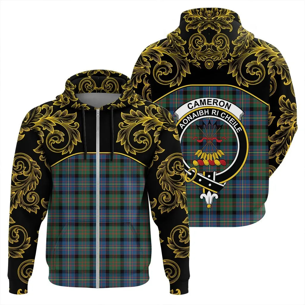 Printivon Cameron Of Erracht Ancient Tartan Clan Crest Zip Hoodie Empire I