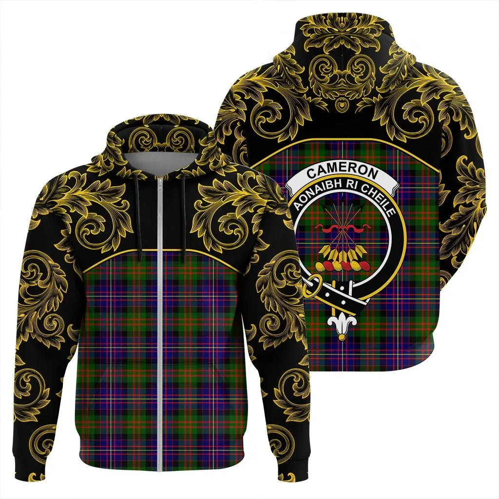 Printivon Cameron Of Erracht Modern Tartan Clan Crest Zip Hoodie Empire I