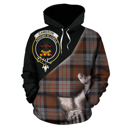 Printivon Cameron Of Erracht Weathered Tartan Clan Crest Hoodie Patronage