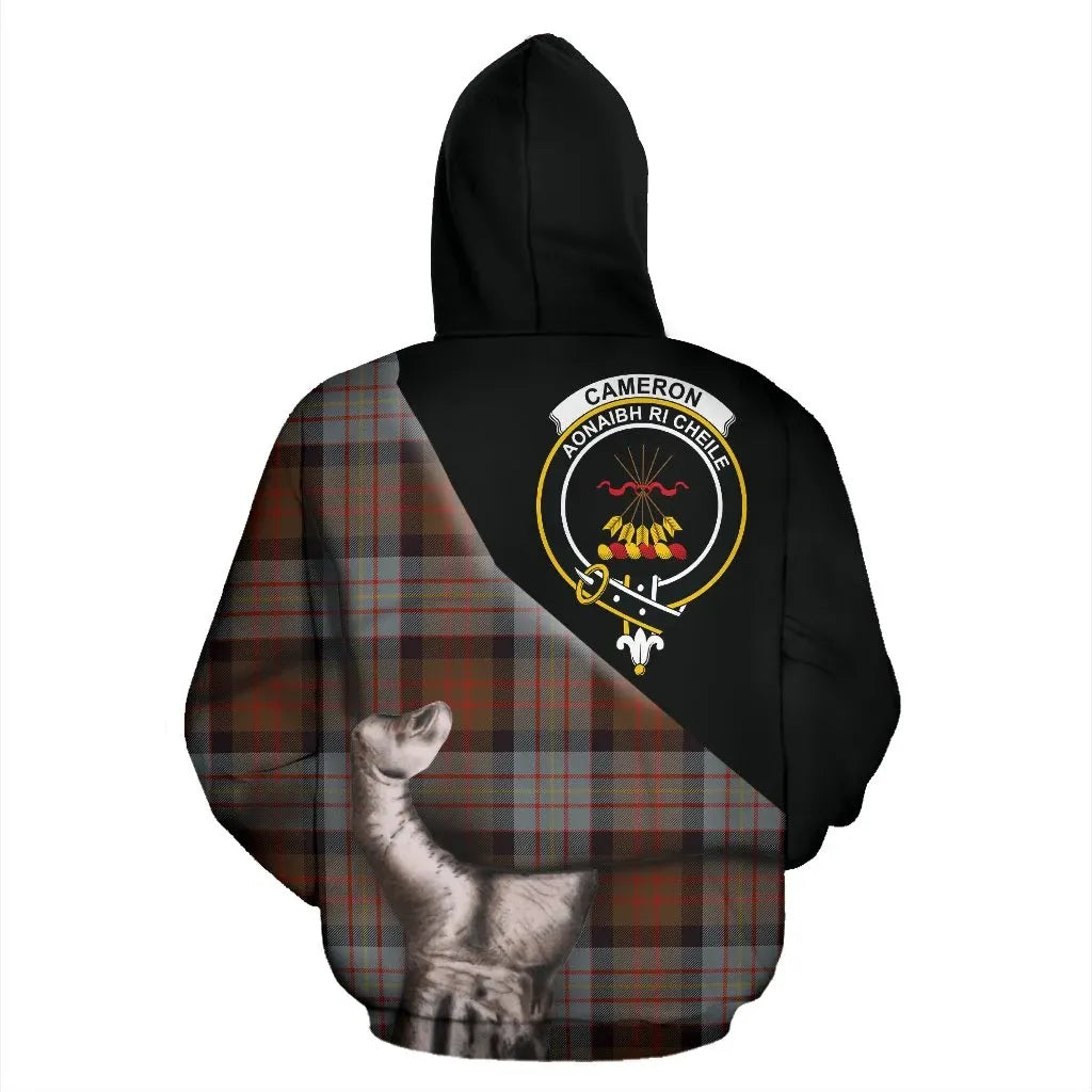 Printivon Cameron Of Erracht Weathered Tartan Clan Crest Hoodie Patronage