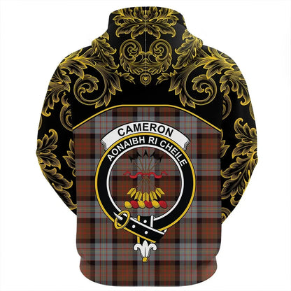 Printivon Cameron Of Erracht Weathered Tartan Clan Crest Zip Hoodie Empire I