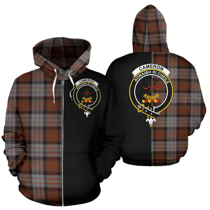 Printivon Cameron Of Erracht Weathered Tartan Hoodie Half Of Me