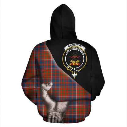 Printivon Cameron Of Lochiel Ancient Tartan Clan Crest Hoodie Patronage