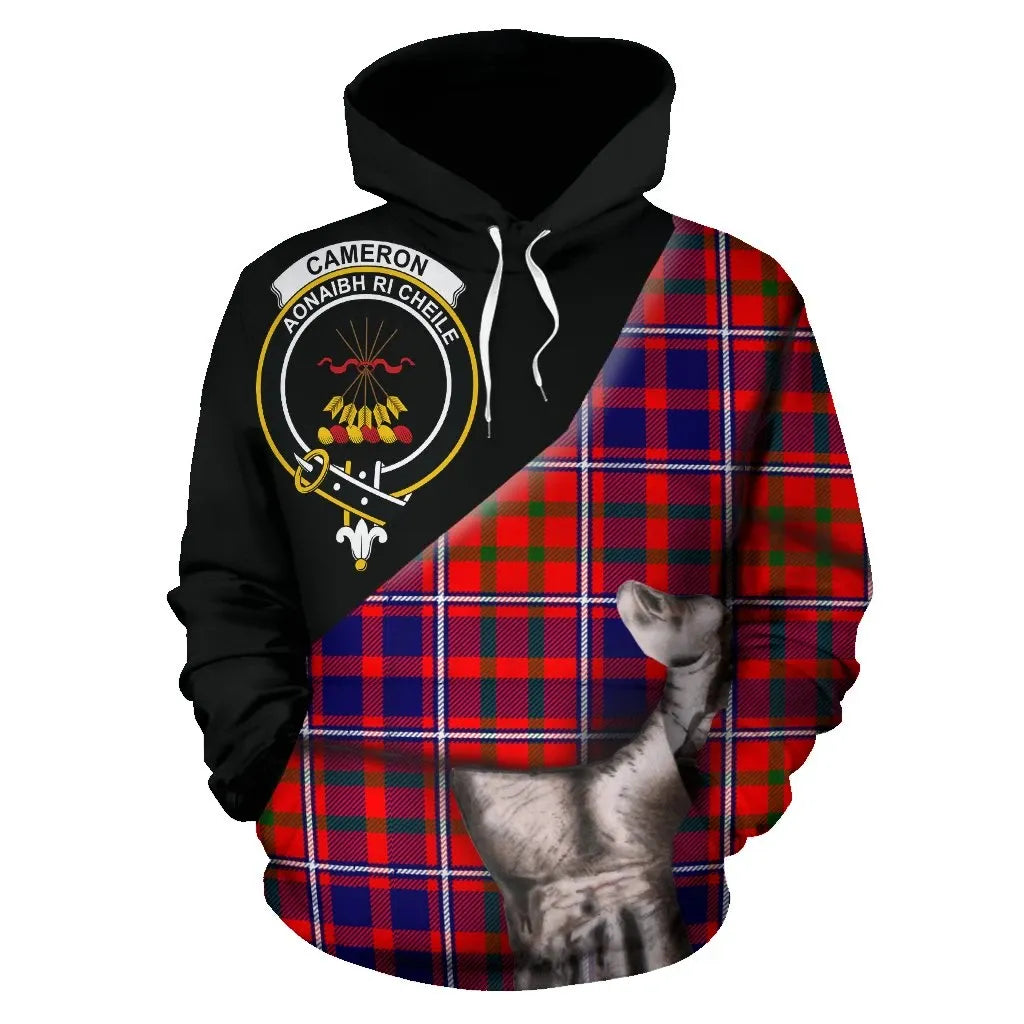 Printivon Cameron Of Lochiel Modern Tartan Clan Crest Hoodie Patronage