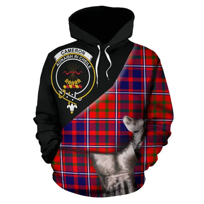 Printivon Cameron Of Lochiel Modern Tartan Clan Crest Hoodie Patronage