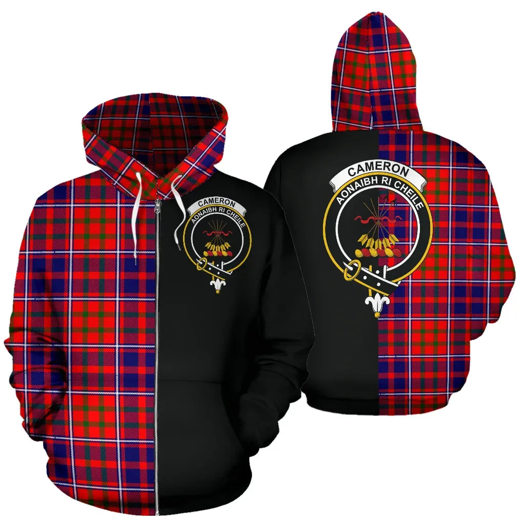 Printivon Cameron Of Lochiel Modern Tartan Hoodie Half Of Me