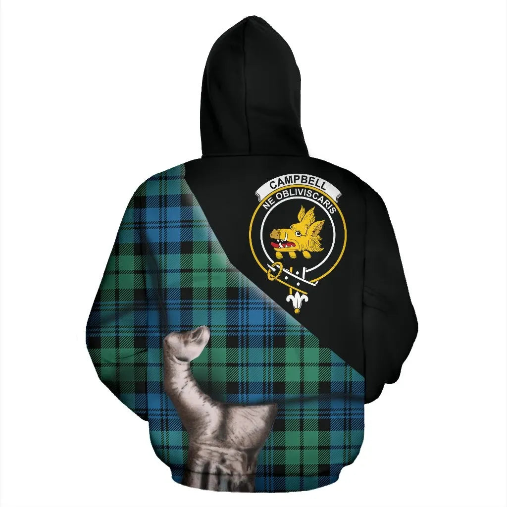 Printivon Campbell Ancient 01 Tartan Clan Crest Hoodie Patronage