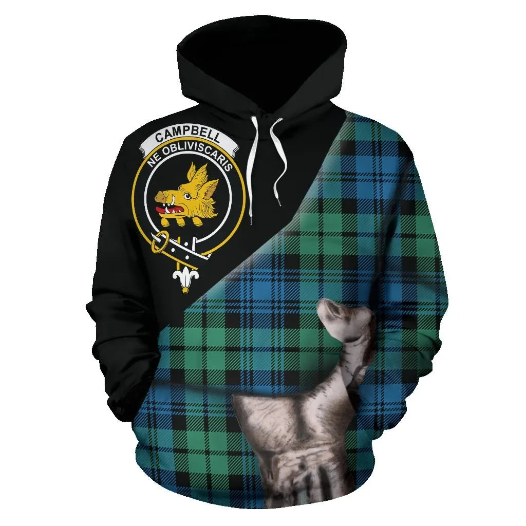 Printivon Campbell Ancient 01 Tartan Clan Crest Hoodie Patronage