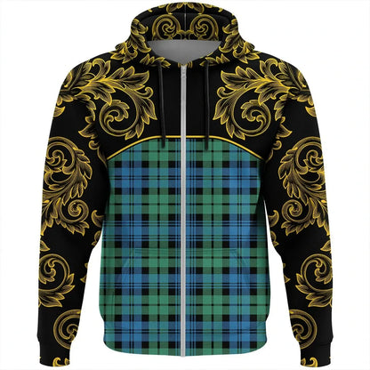 Printivon Campbell Ancient 01 Tartan Clan Crest Zip Hoodie Empire I