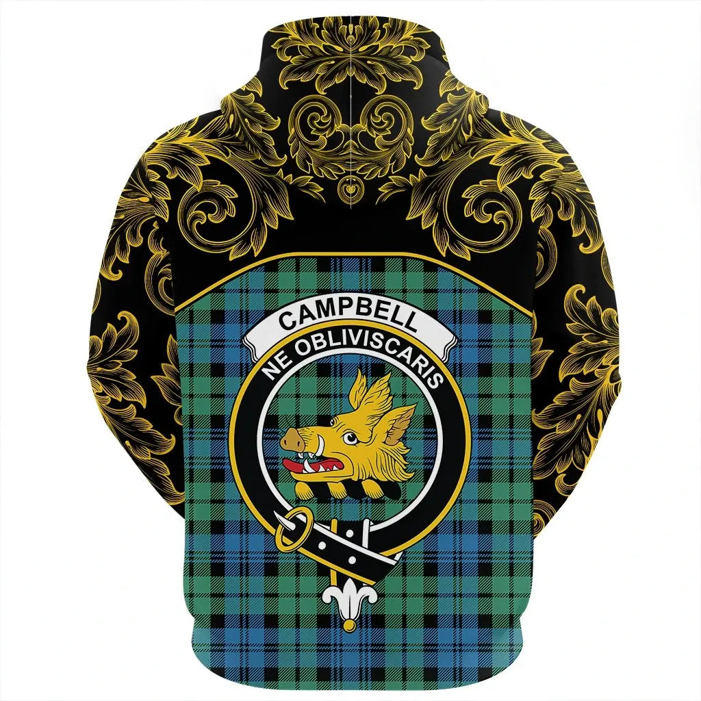 Printivon Campbell Ancient 01 Tartan Clan Crest Zip Hoodie Empire I