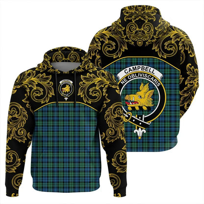 Printivon Campbell Ancient 02 Tartan Clan Crest Hoodie Empire I