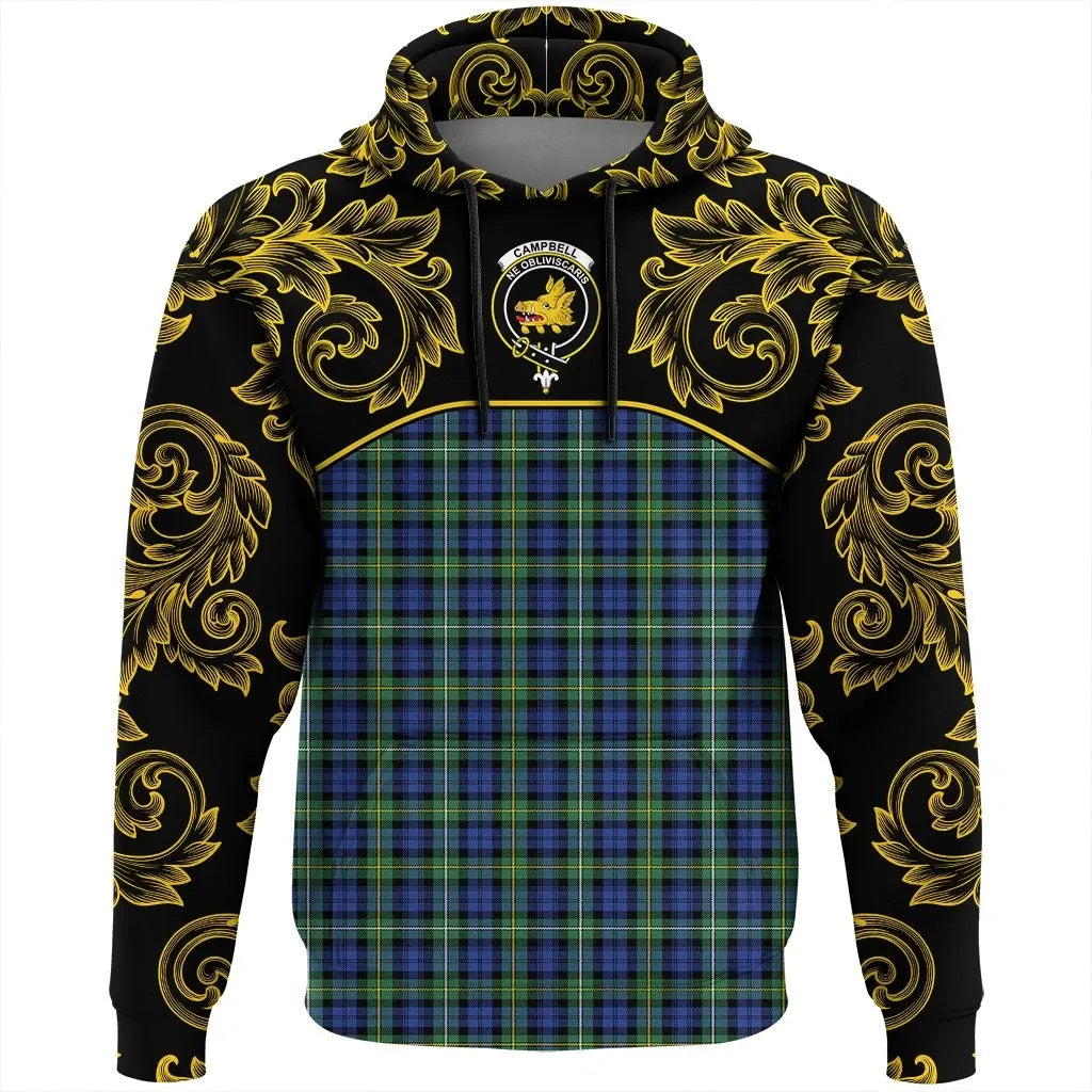 Printivon Campbell Argyll Ancient Tartan Clan Crest Hoodie Empire I