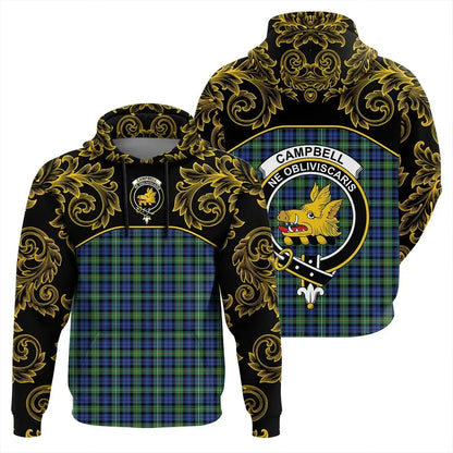 Printivon Campbell Argyll Ancient Tartan Clan Crest Hoodie Empire I