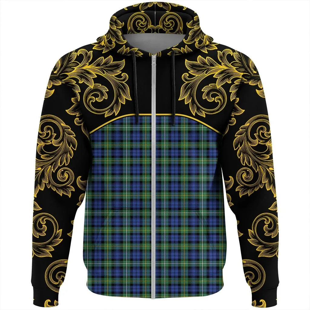 Printivon Campbell Argyll Ancient Tartan Clan Crest Zip Hoodie Empire I
