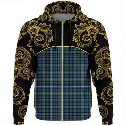 Printivon Campbell Argyll Ancient Tartan Clan Crest Zip Hoodie Empire I
