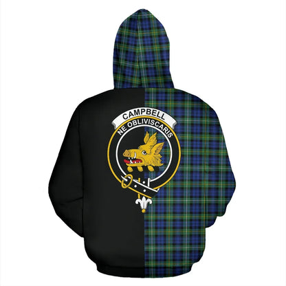 Printivon Campbell Argyll Ancient Tartan Hoodie Half Of Me