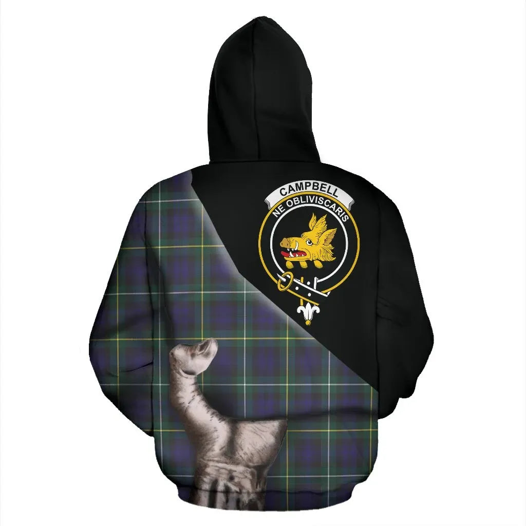 Printivon Campbell Argyll Modern Tartan Clan Crest Hoodie Patronage