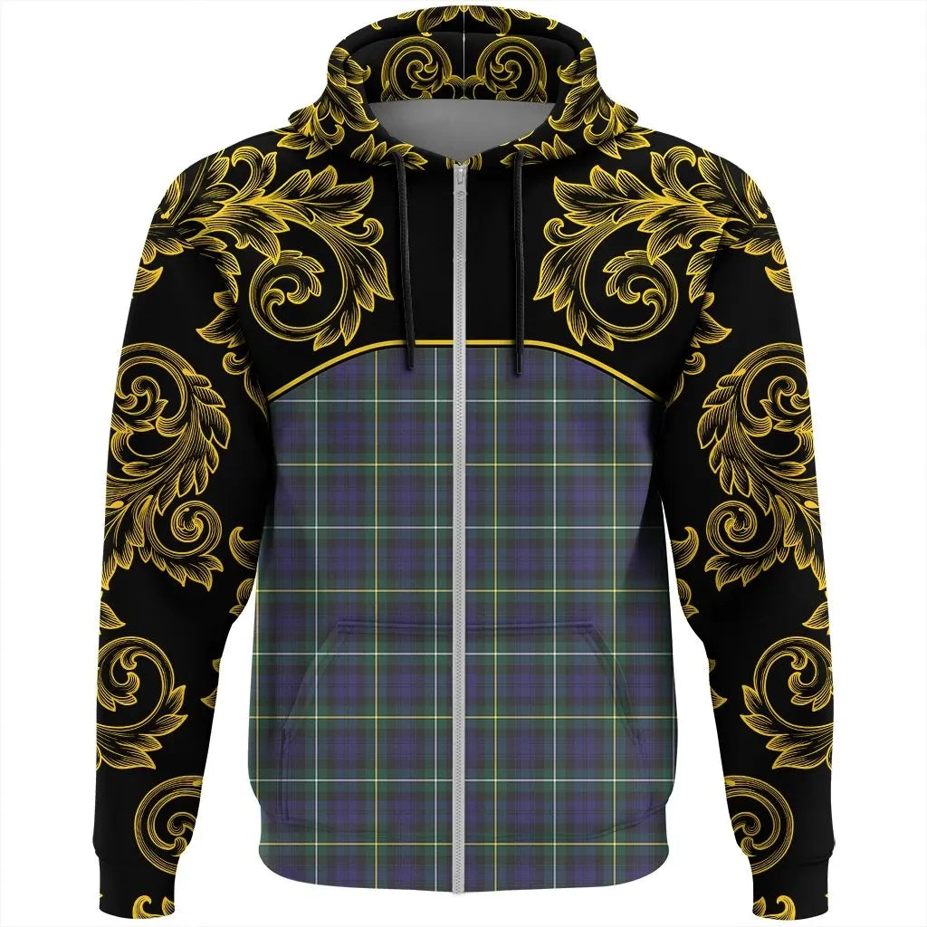 Printivon Campbell Argyll Modern Tartan Clan Crest Zip Hoodie Empire I