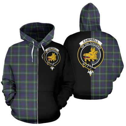 Printivon Campbell Argyll Modern Tartan Hoodie Half Of Me