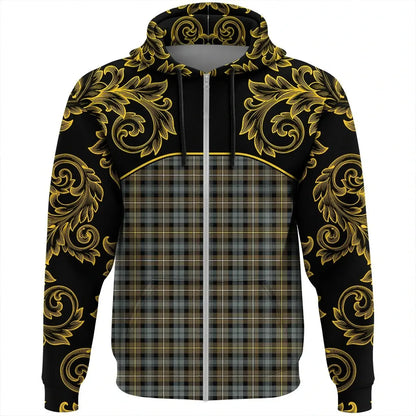 Printivon Campbell Argyll Weathered Tartan Clan Crest Zip Hoodie Empire I