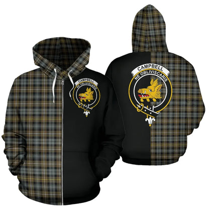 Printivon Campbell Argyll Weathered Tartan Hoodie Half Of Me
