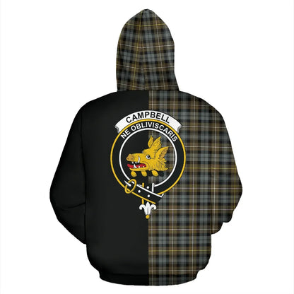Printivon Campbell Argyll Weathered Tartan Hoodie Half Of Me
