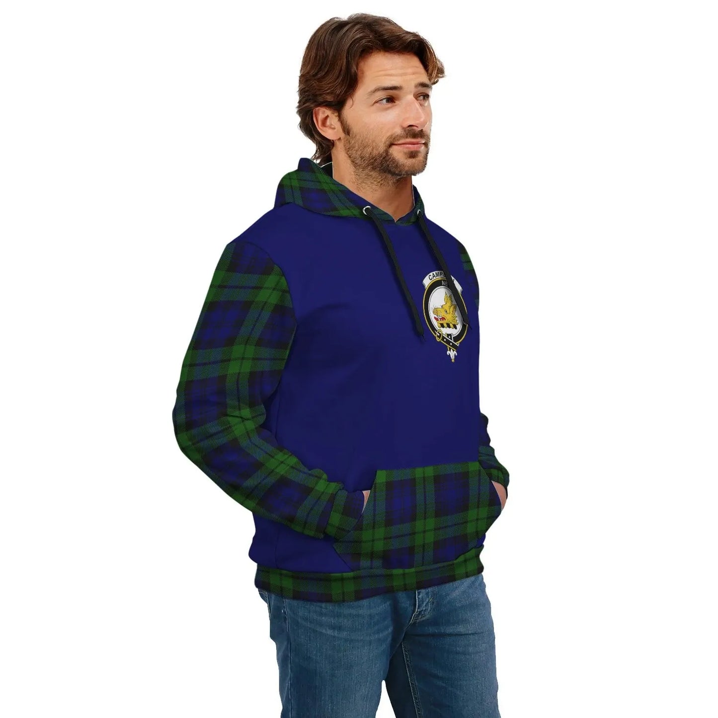 Printivon Campbell Clans Tartan All Over Hoodie Sleeve Color