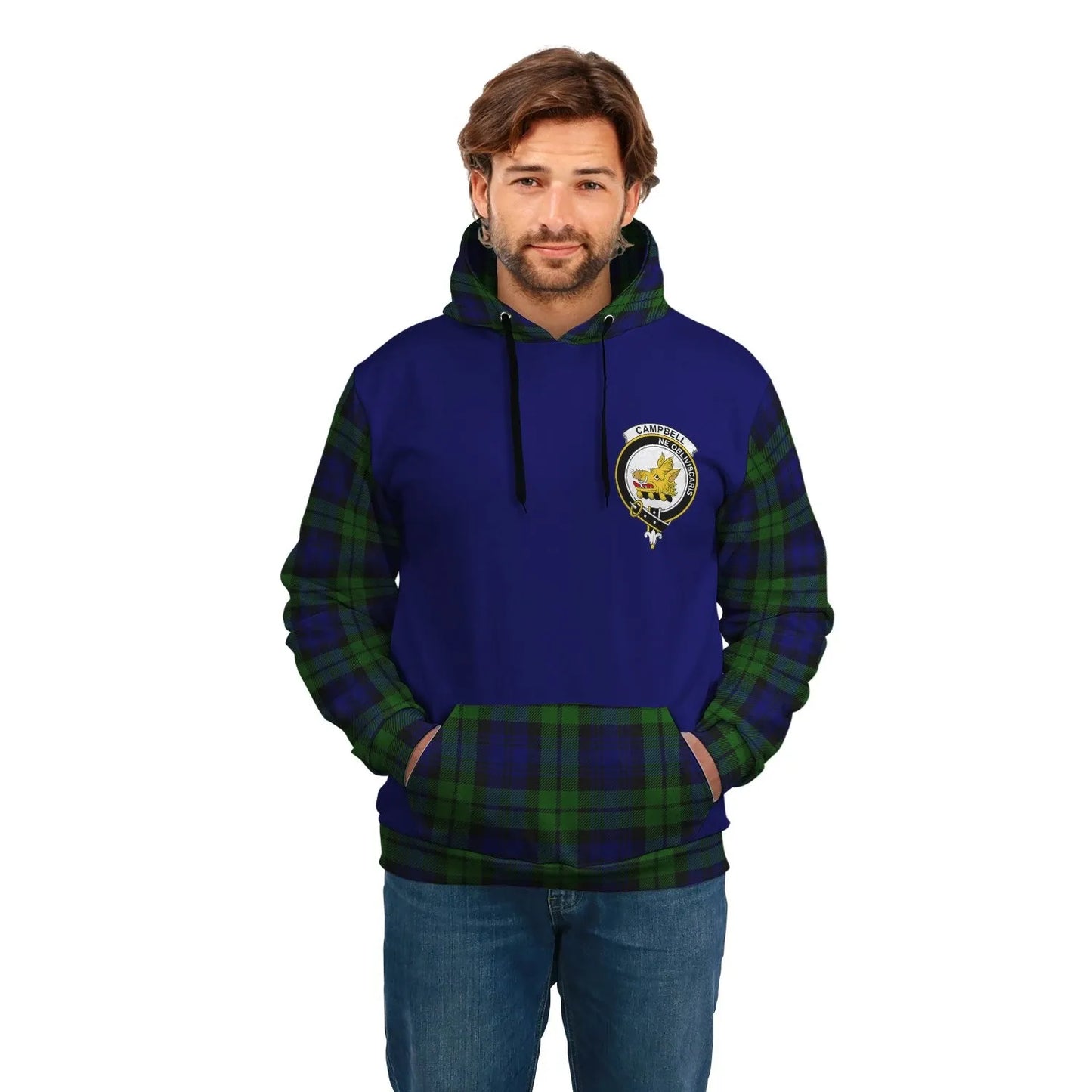 Printivon Campbell Clans Tartan All Over Hoodie Sleeve Color