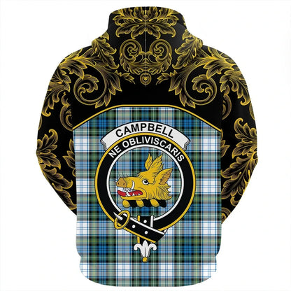 Printivon Campbell Dress Ancient Tartan Clan Crest Hoodie Empire I