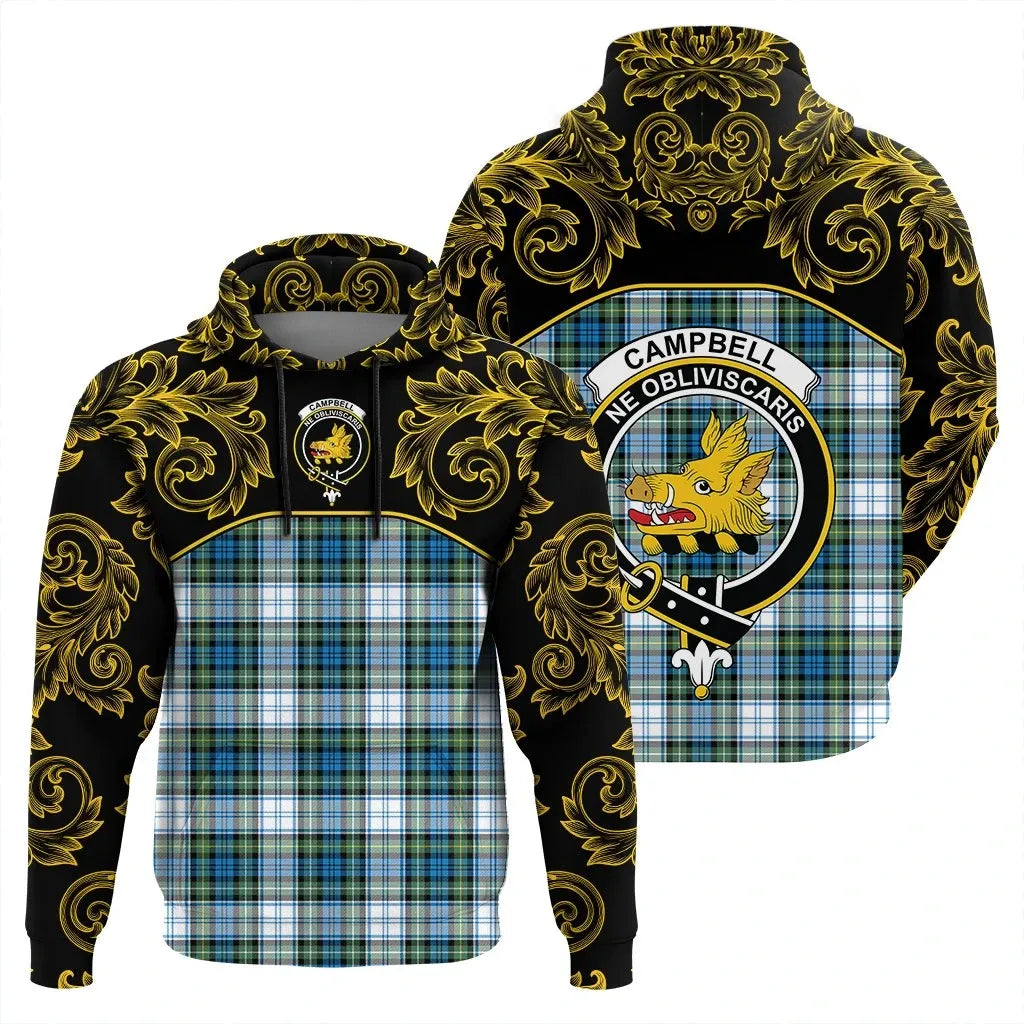 Printivon Campbell Dress Ancient Tartan Clan Crest Hoodie Empire I