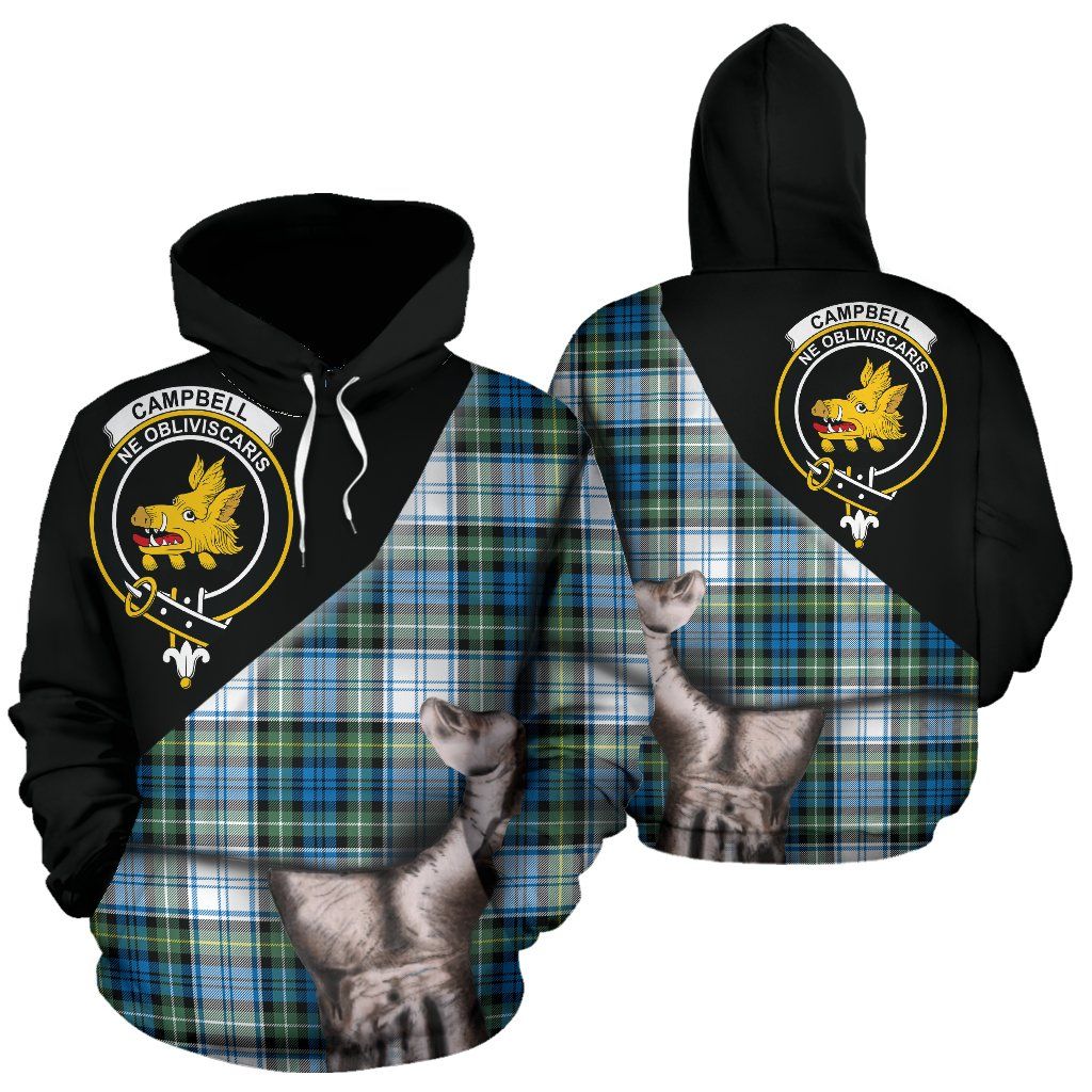 Printivon Campbell Dress Ancient Tartan Clan Crest Hoodie Patronage