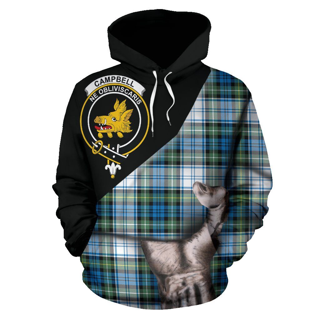 Printivon Campbell Dress Ancient Tartan Clan Crest Hoodie Patronage