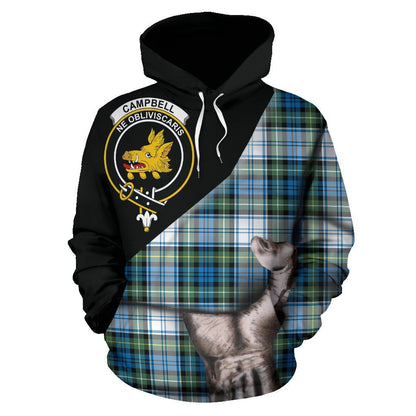 Printivon Campbell Dress Ancient Tartan Clan Crest Hoodie Patronage